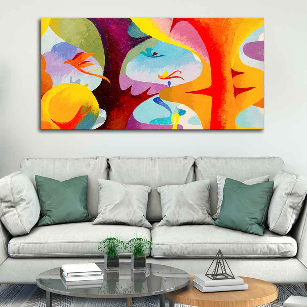 Abstract Bird Flying Premium Canvas Wall Painting DECORMANTRA