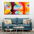 Abstract Bird Flying Premium Canvas Wall Painting DECORMANTRA