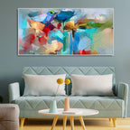 Abstract Colorful Bird and Spring Flower Canvas Wall Painting Decor Mantra