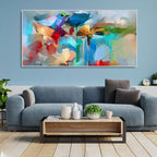 Abstract Colorful Bird and Spring Flower Canvas Wall Painting Decor Mantra