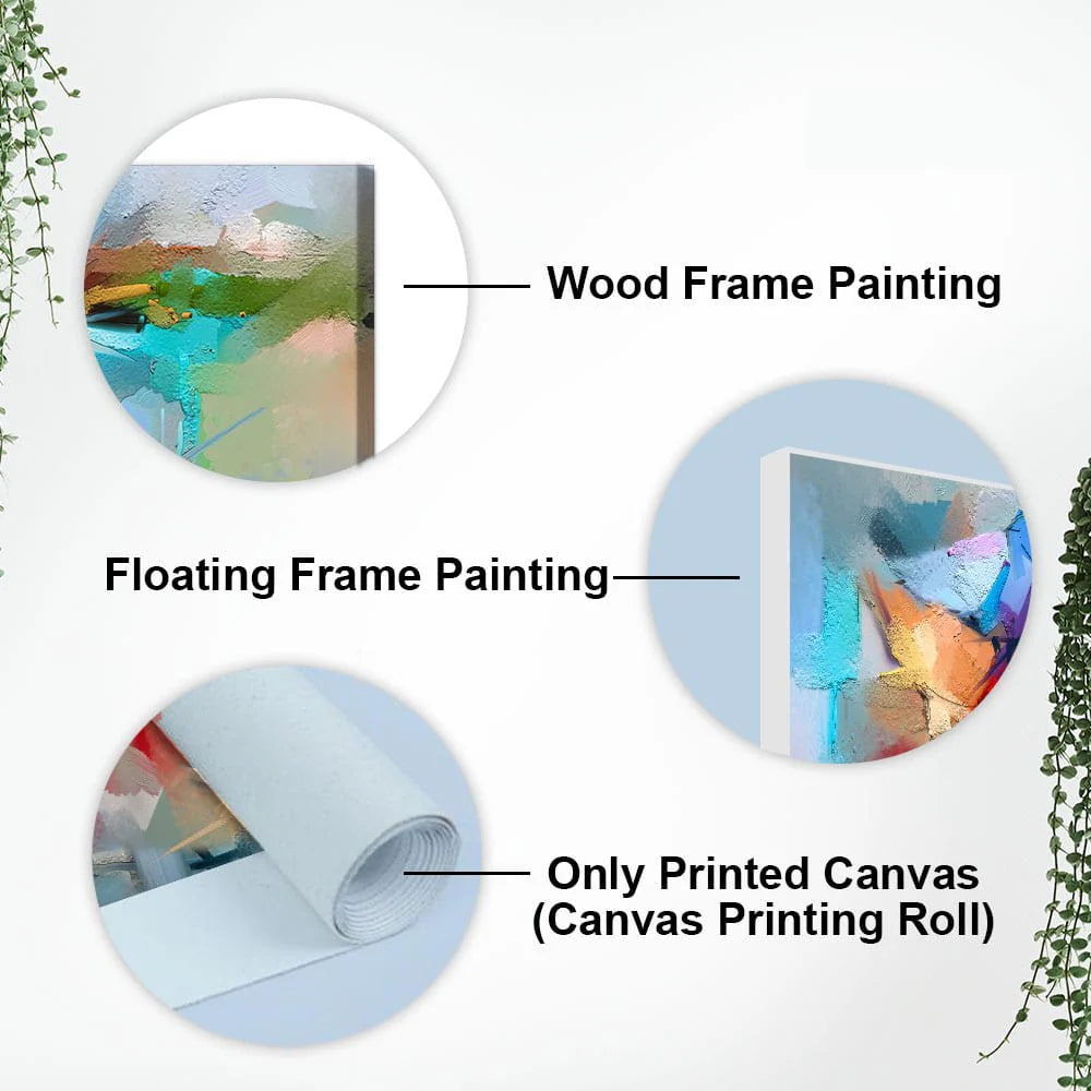 Abstract Colorful Bird and Spring Flower Canvas Wall Painting Decor Mantra