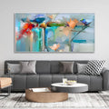 Abstract Colorful Canary Bird with Flowers Canvas Wall Painting Decor Mantra