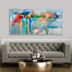 Abstract Colorful Canary Bird with Flowers Canvas Wall Painting Decor Mantra