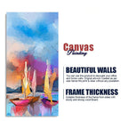 Abstract Colorful Sea Sailing Boats Canvas Wall Painting DECORMANTRA