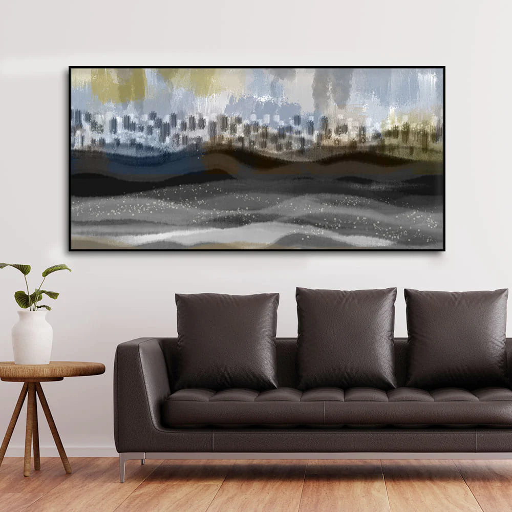 Abstract Dark Gray Splash Background Premium Canvas Wall Painting DECORMANTRA