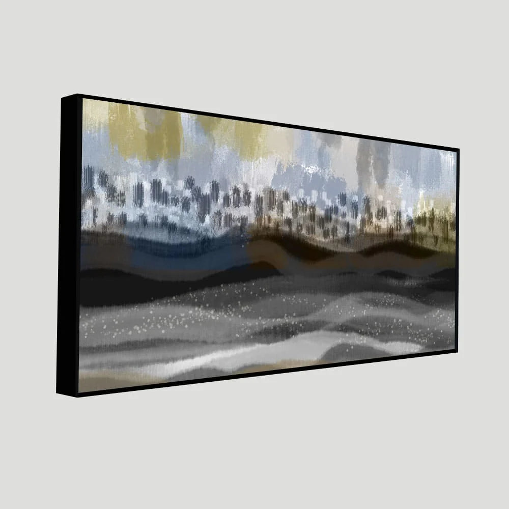 Abstract Dark Gray Splash Background Premium Canvas Wall Painting DECORMANTRA