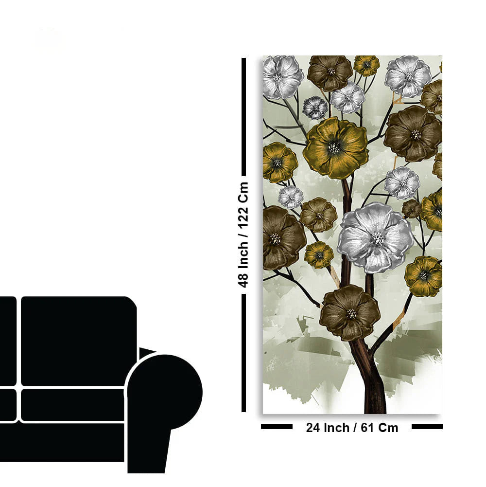 Abstract Flowers Designer Art Canvas Wall Painting DECORMANTRA