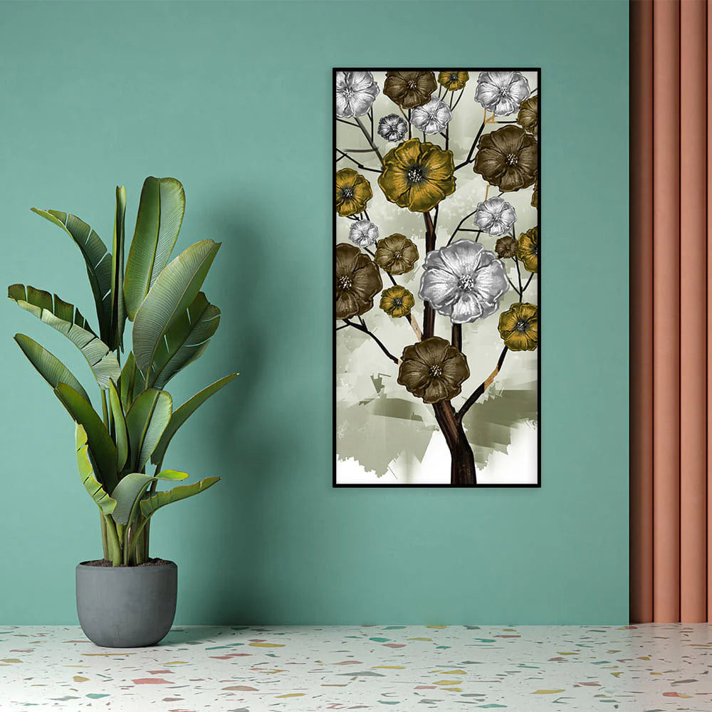 Abstract Flowers Designer Art Canvas Wall Painting DECORMANTRA