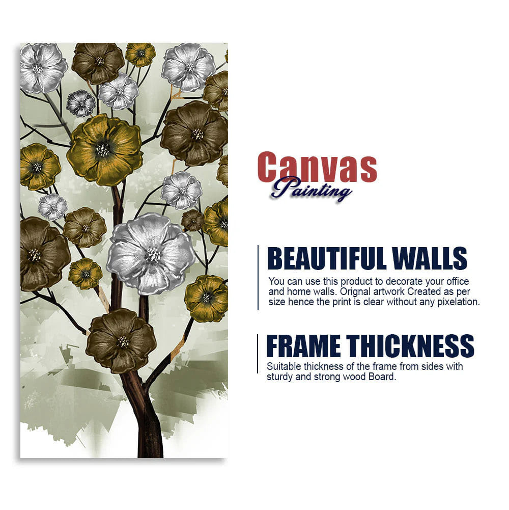 Abstract Flowers Designer Art Canvas Wall Painting DECORMANTRA