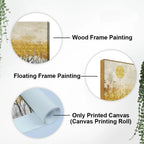 Abstract Forest Golden Leaf Art Premium Canvas Wall Painting DECORMANTRA
