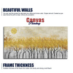 Abstract Forest Golden Leaf Art Premium Canvas Wall Painting DECORMANTRA