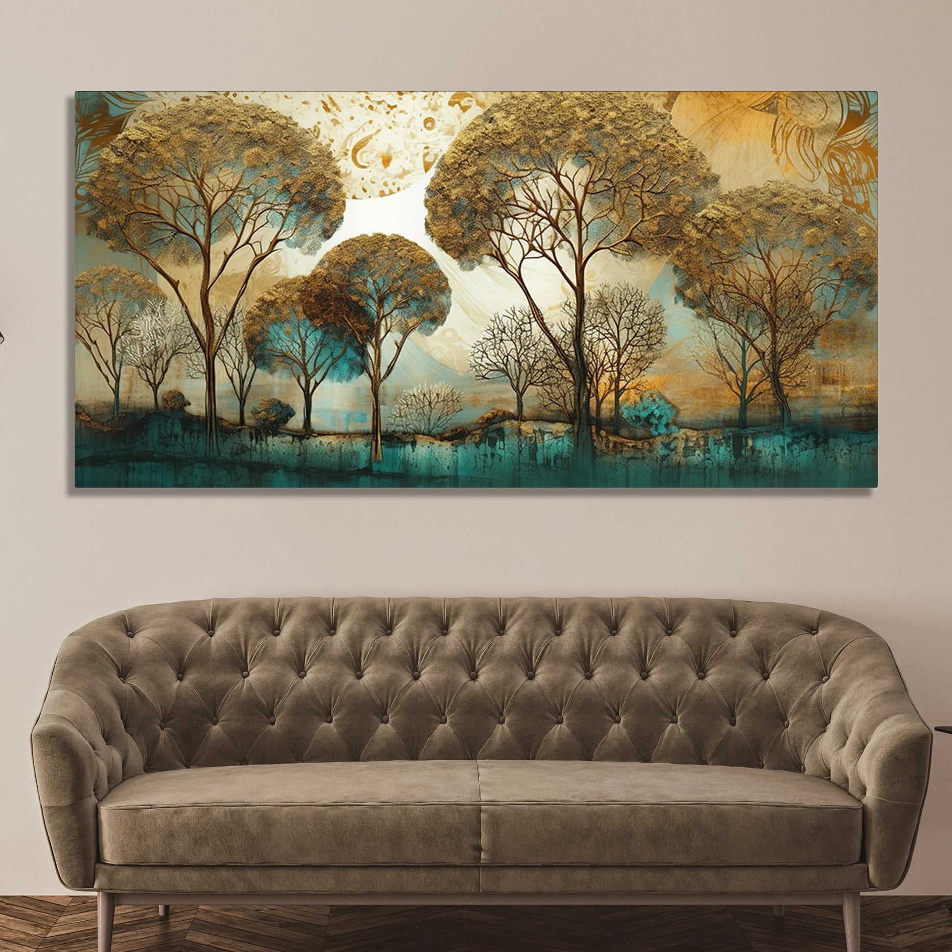 Abstract Forest Tree Artistic Art Canvas Wall Painting DECORMANTRA