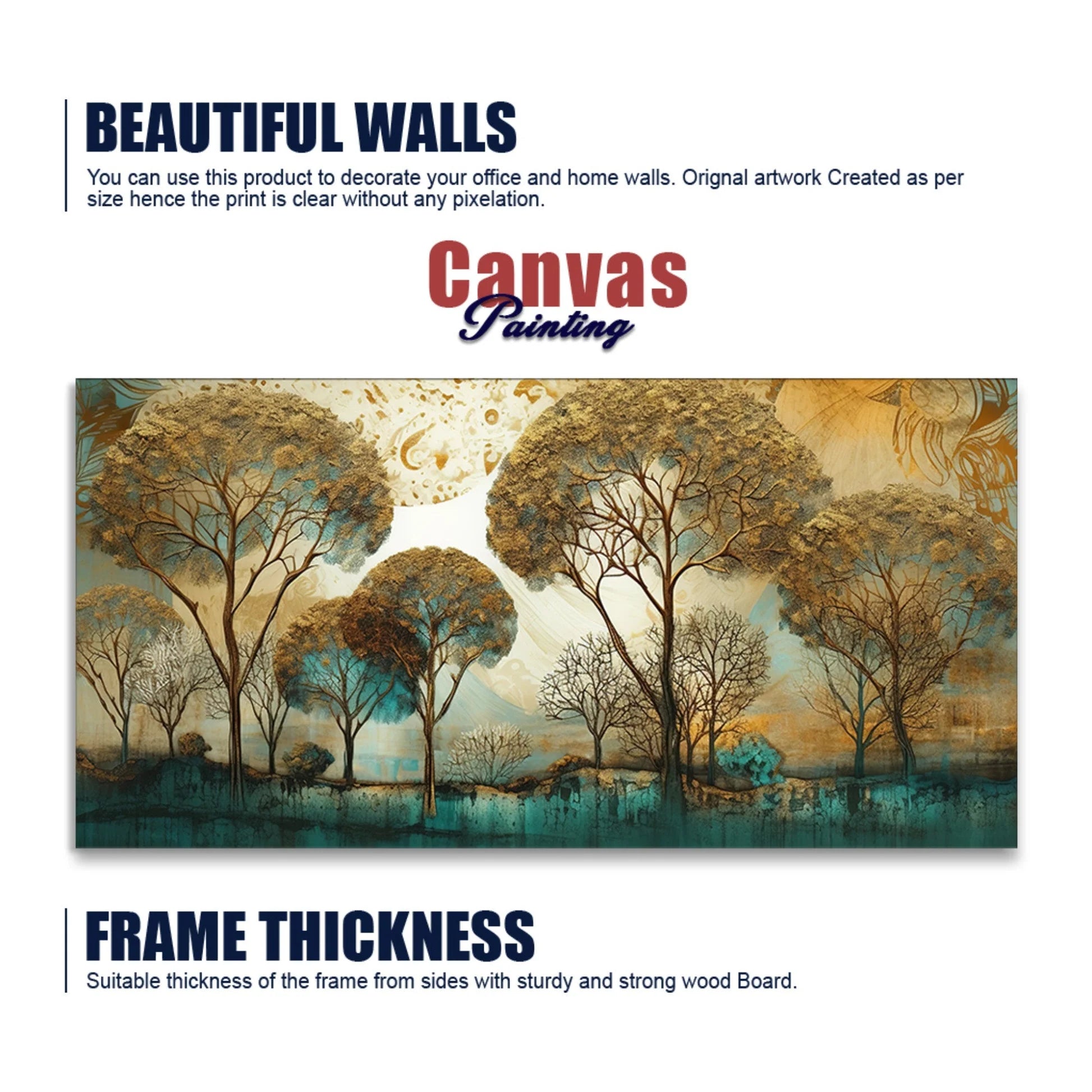 Abstract Forest Tree Artistic Art Canvas Wall Painting DECORMANTRA