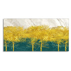 Abstract Forest with Golden Tree Premium Canvas Wall Painting DECORMANTRA