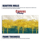 Abstract Forest with Golden Tree Premium Canvas Wall Painting DECORMANTRA