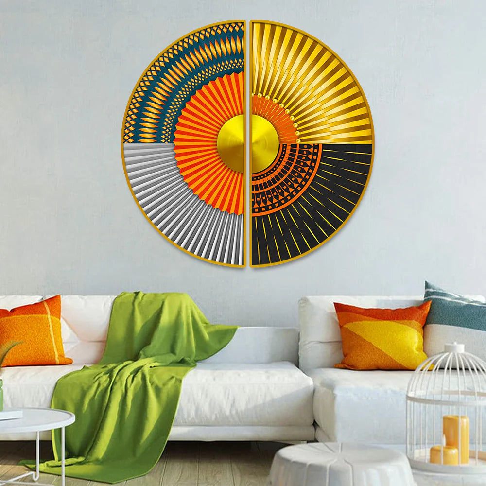 Abstract Geometric Semi Circle Wall Art and Canvas Paintings Decor Mantra