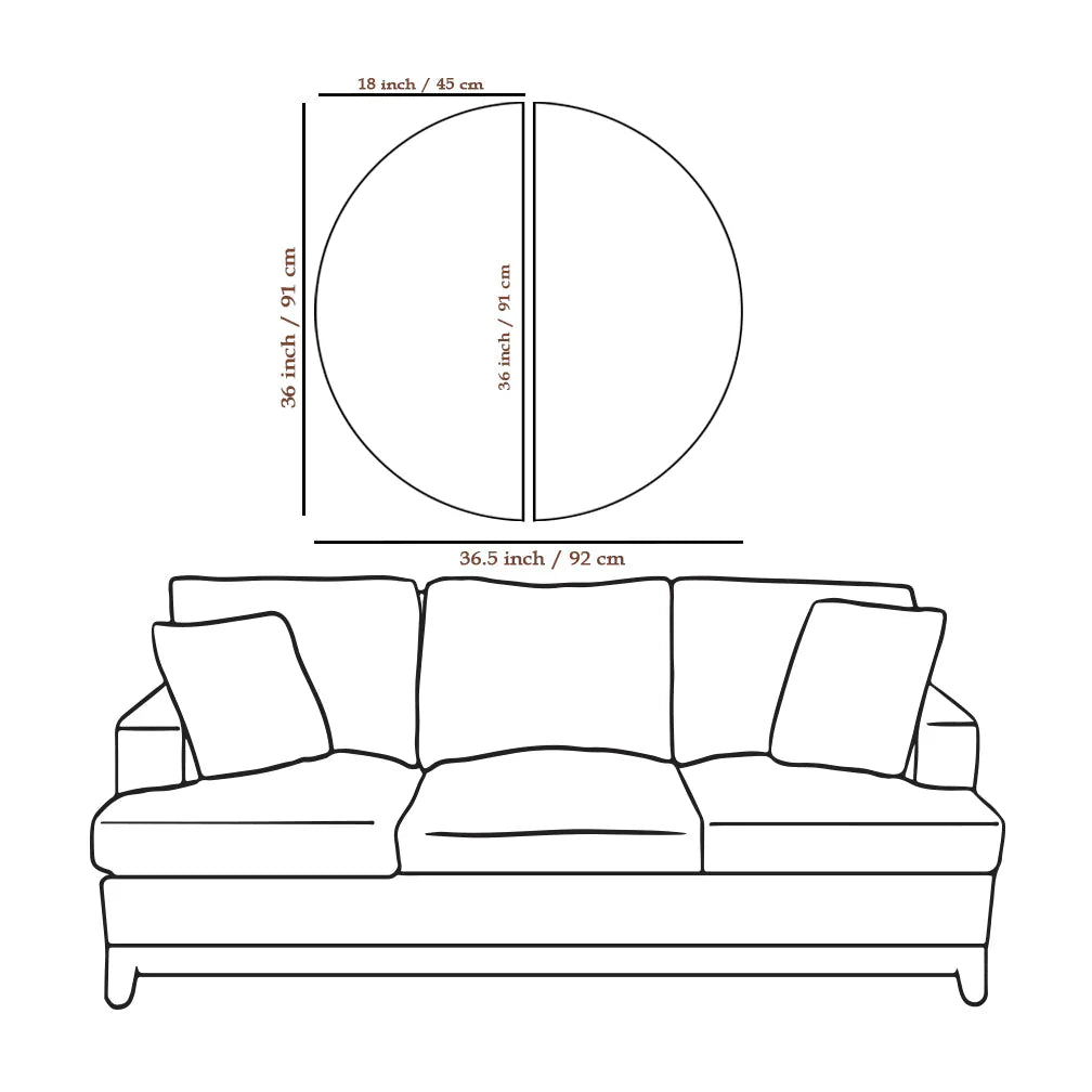 Abstract Geometric Semi Circle Wall Art and Canvas Paintings Decor Mantra