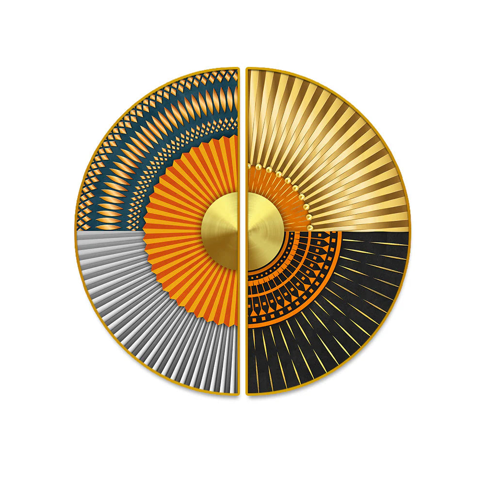 Abstract Geometric Semi Circle Wall Art and Canvas Paintings Decor Mantra