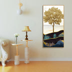 Abstract Golden Tree Premium Canvas Wall Painting DECORMANTRA