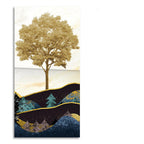 Abstract Golden Tree Premium Canvas Wall Painting DECORMANTRA