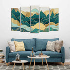 Abstract Mountains Luxurious Pattern Wall Painting of Five Pieces DECORMANTRA