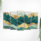 Abstract Mountains Luxurious Pattern Wall Painting of Five Pieces DECORMANTRA