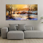 Abstract Winter Forest landscape Canvas Wall Painting DECORMANTRA