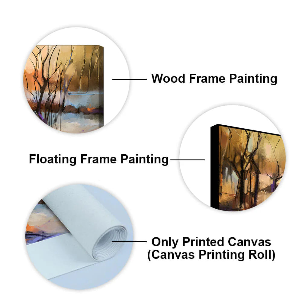 Abstract Winter Forest landscape Canvas Wall Painting DECORMANTRA