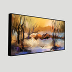 Abstract Winter Forest landscape Canvas Wall Painting DECORMANTRA