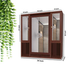 Aesthetic Wooden Bathroom Cabinet Mirror with 7 Spacious Shelves Finish Solid Brown - Decor Mantra 