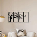 Alone Bird In Forest Metal Wall Art - Decor Mantra 