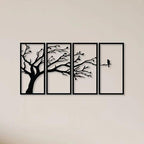 Alone Bird In Forest Metal Wall Art - Decor Mantra 