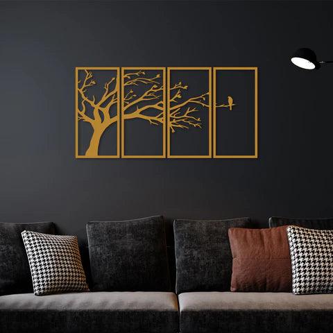 Alone Bird In Forest Metal Wall Art - Decor Mantra 