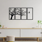 Alone Bird In Forest Metal Wall Art - Decor Mantra 