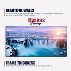 Amazing Godafoss Waterfall in Winter Premium Canvas Wall Painting DECORMANTRA