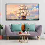 Amazing Sailing Ship Wall Painting DECORMANTRA