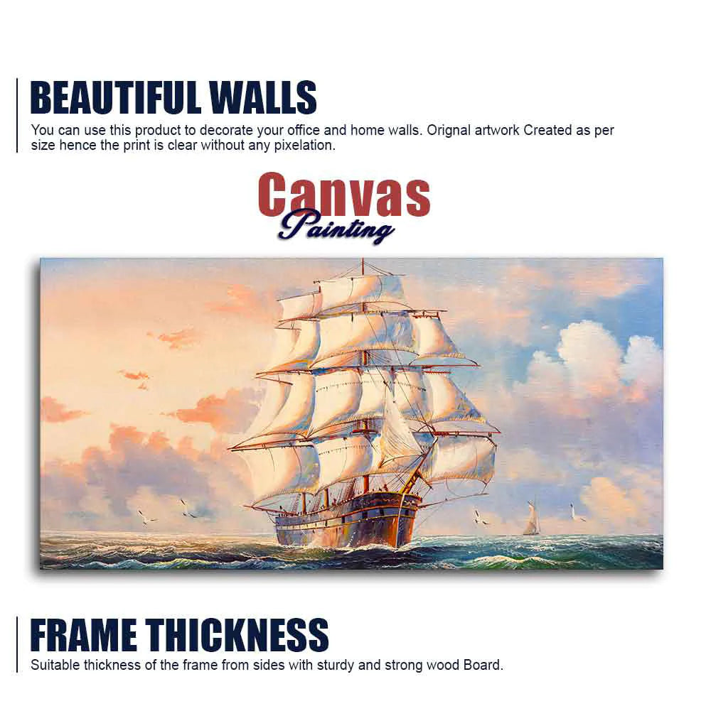 Amazing Sailing Ship Wall Painting DECORMANTRA