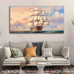 Amazing Sailing Ship Wall Painting DECORMANTRA