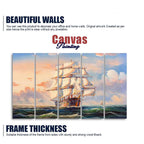 Amazing Sailing Ship Wall Painting of Five Pieces DECORMANTRA