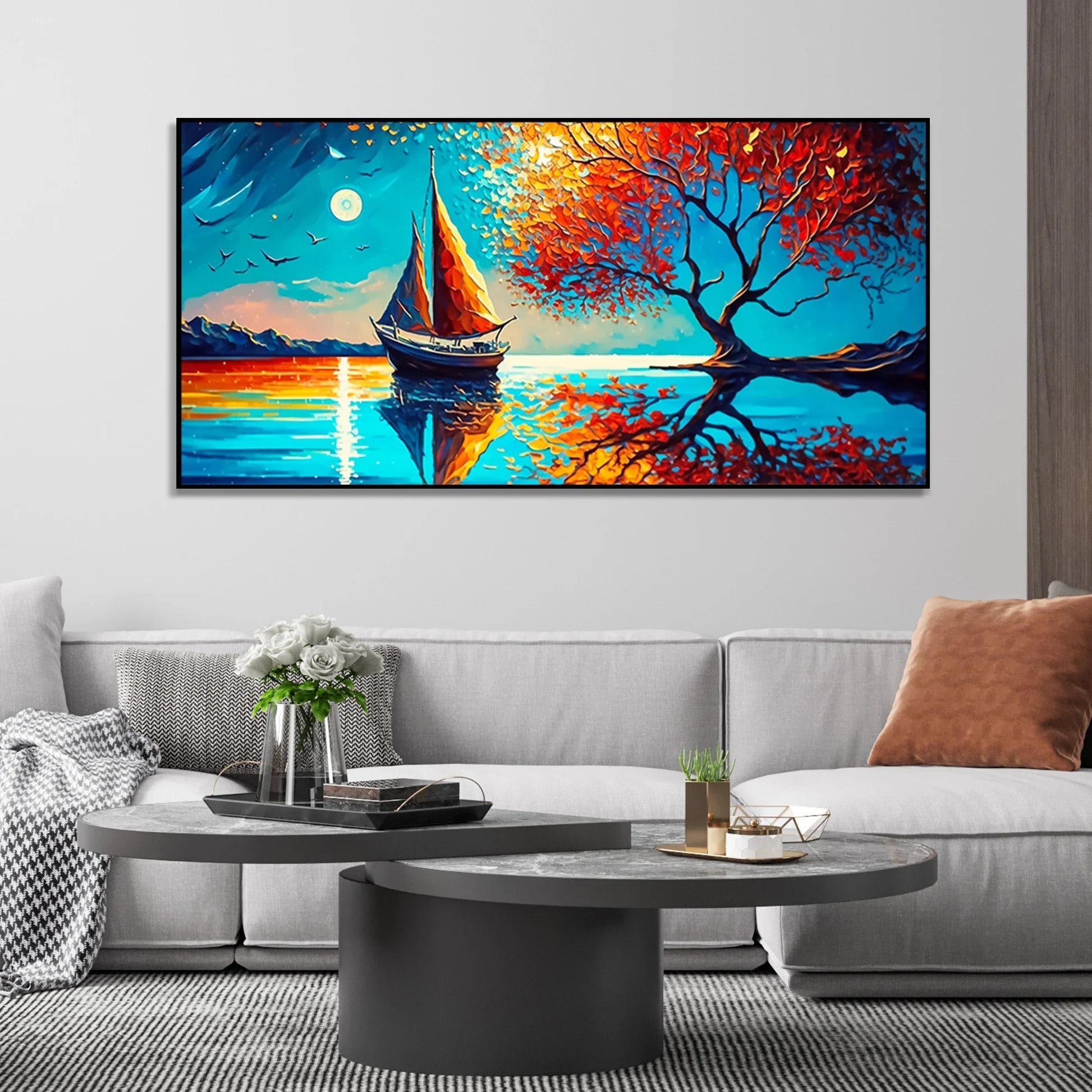 Amazing Scenery of Night View Canvas Wall Painting Decor Mantra