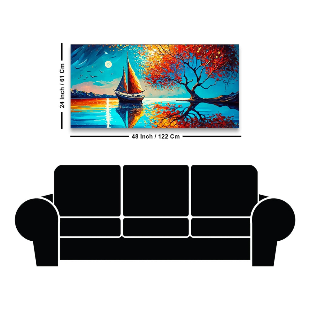 Amazing Scenery of Night View Canvas Wall Painting Decor Mantra