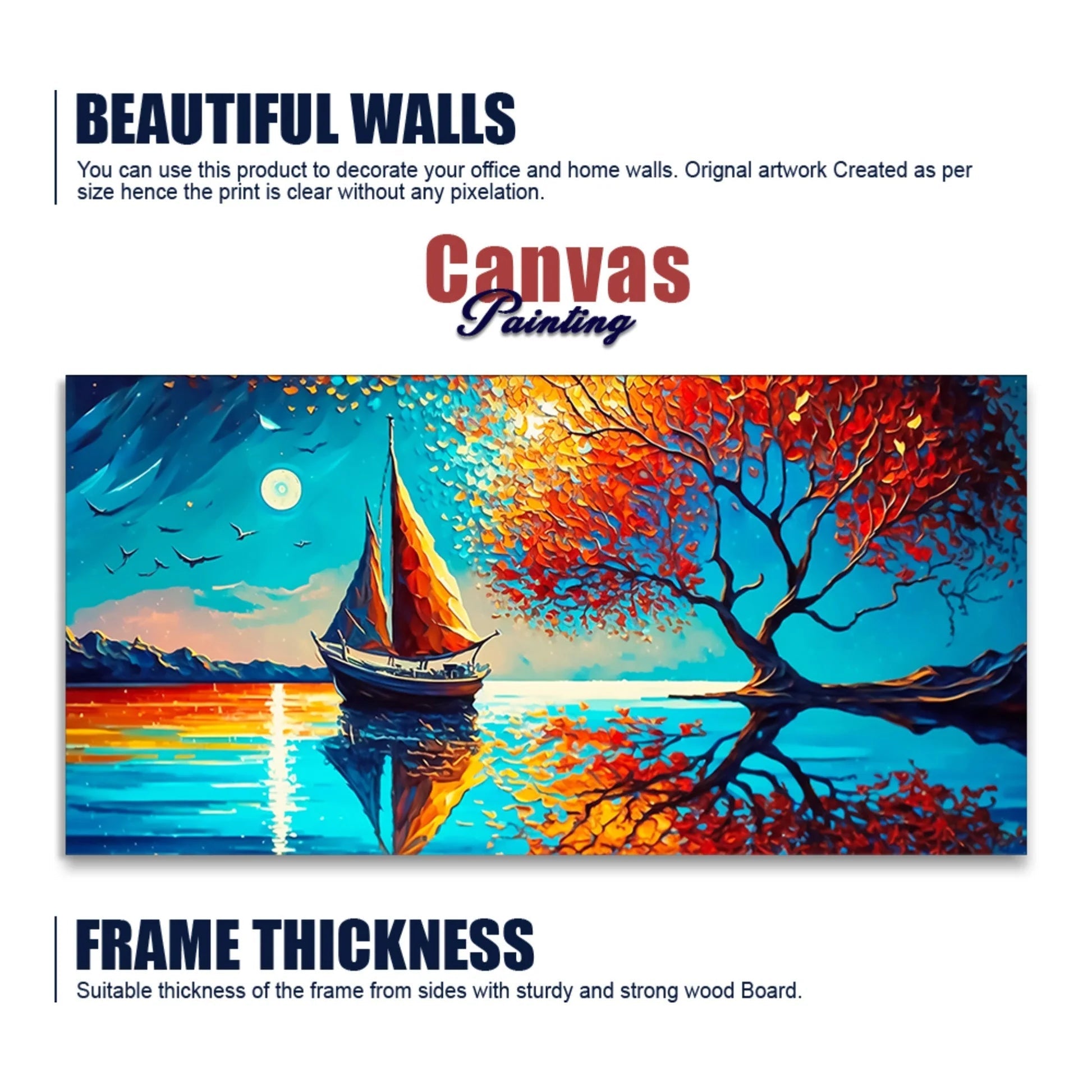 Amazing Scenery of Night View Canvas Wall Painting Decor Mantra