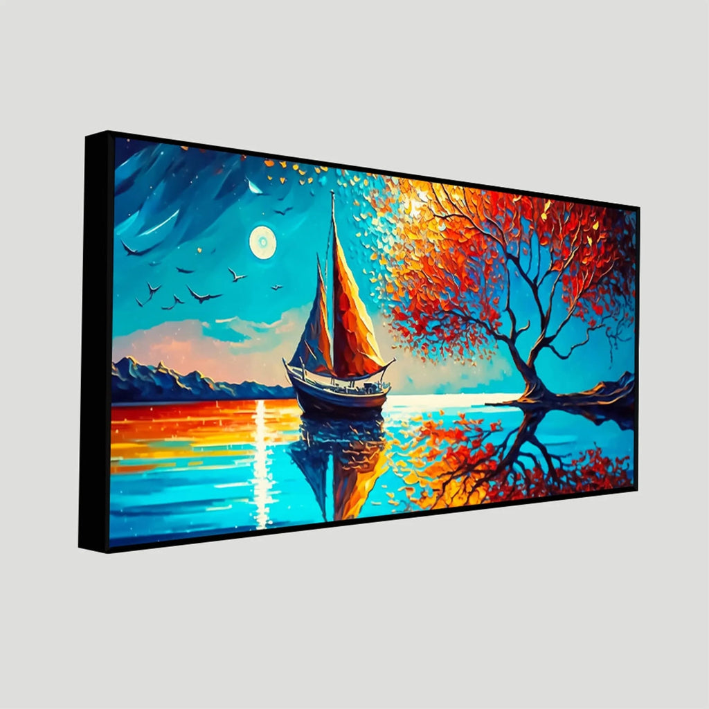 Amazing Scenery of Night View Canvas Wall Painting Decor Mantra
