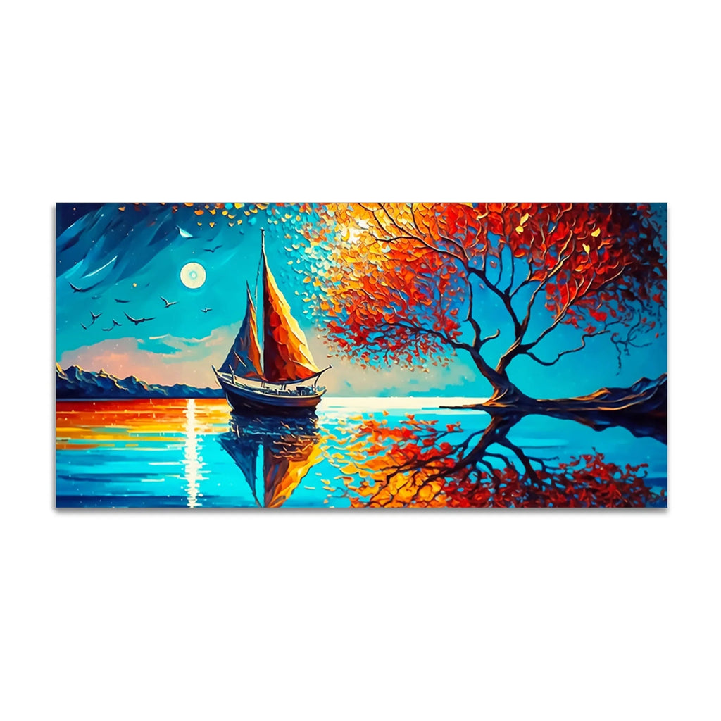 Amazing Scenery of Night View Canvas Wall Painting Decor Mantra