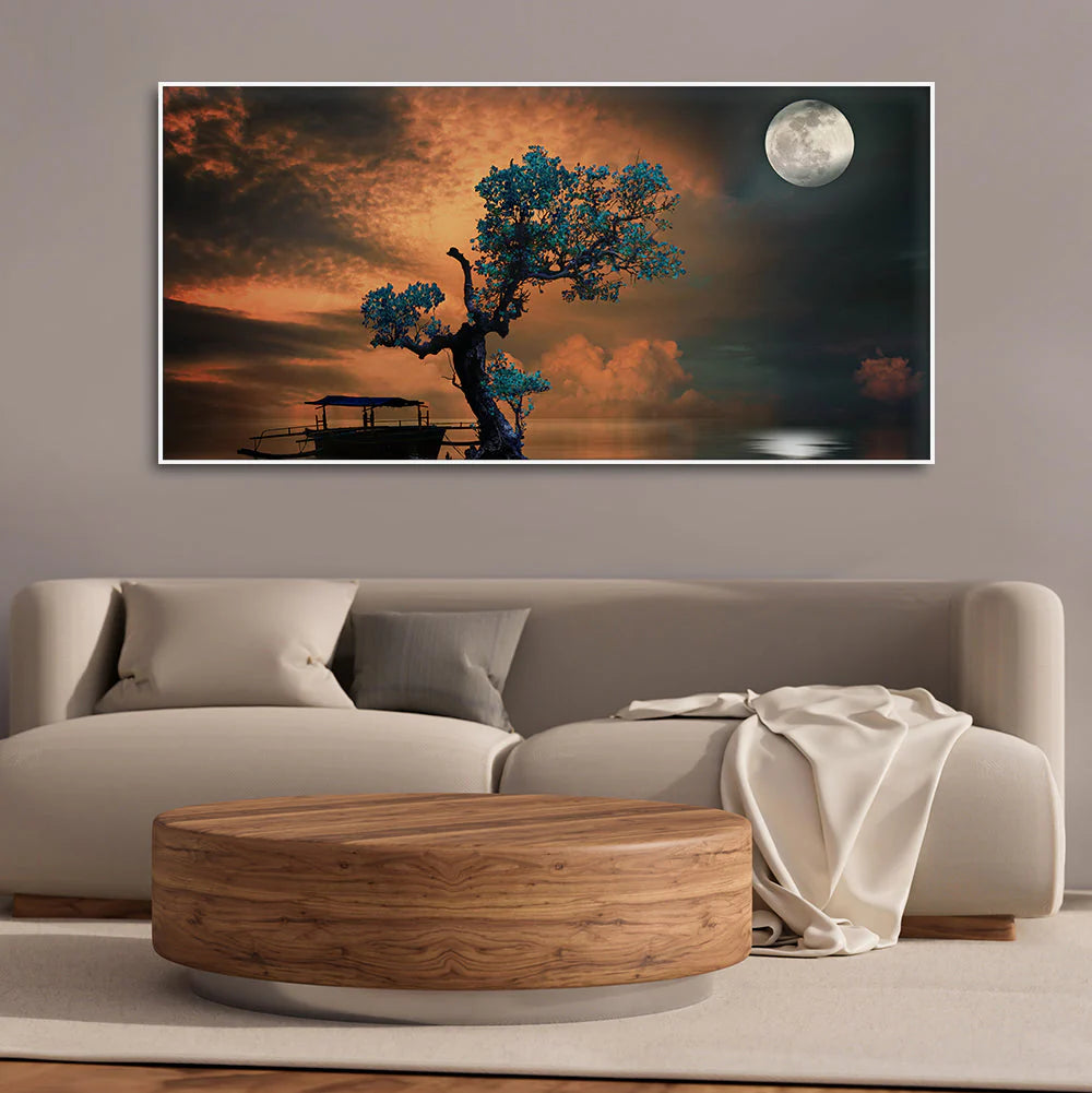 Amazing Tree Under the Moonlight Premium Painting DECORMANTRA