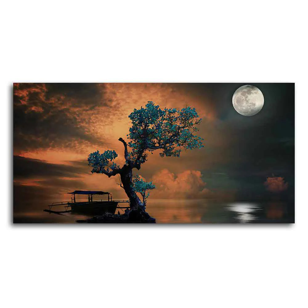 Amazing Tree Under the Moonlight Premium Painting DECORMANTRA