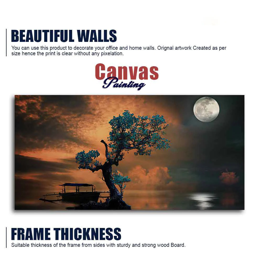 Amazing Tree Under the Moonlight Premium Painting DECORMANTRA