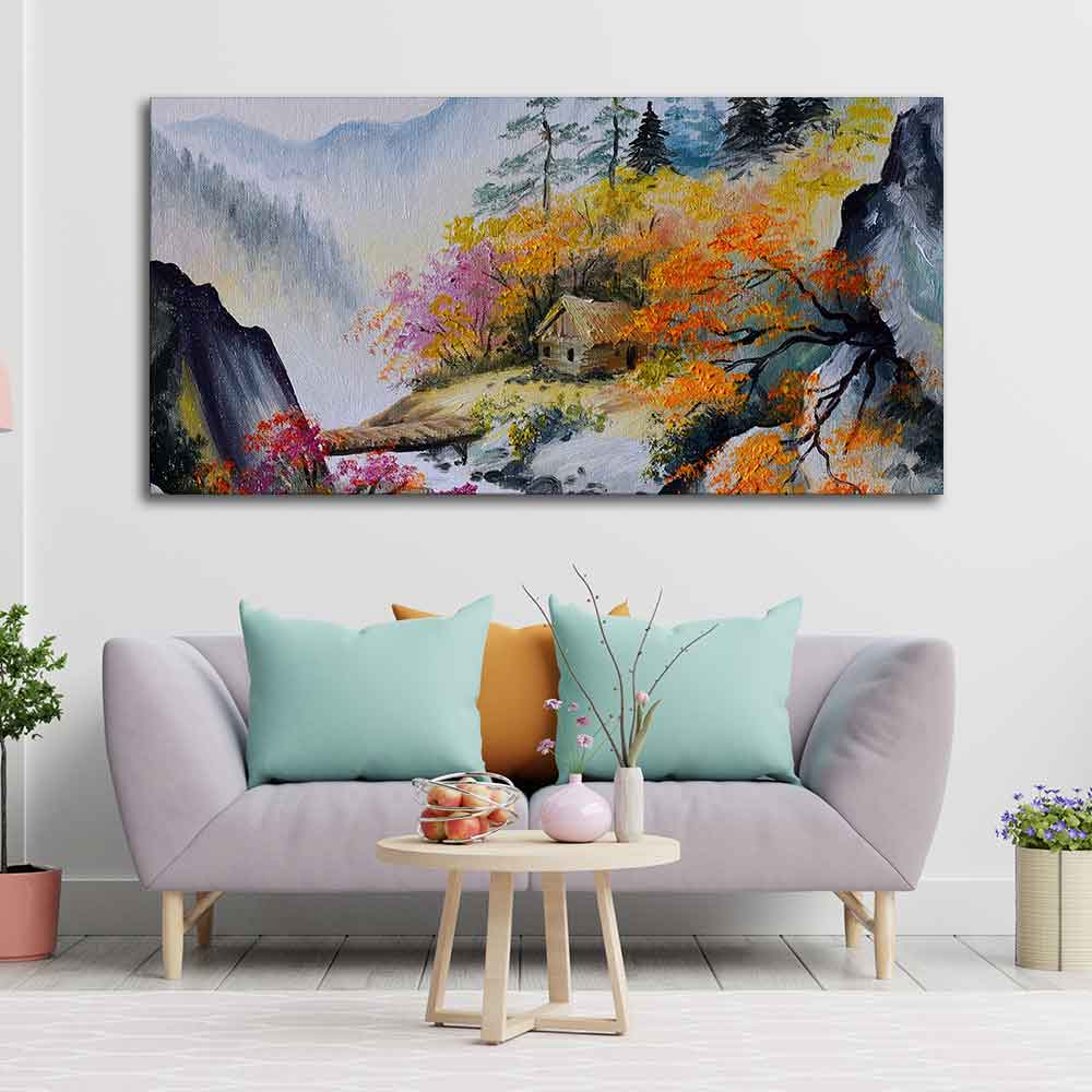 Amazing View Premium Canvas Abstract Wall Painting DECORMANTRA