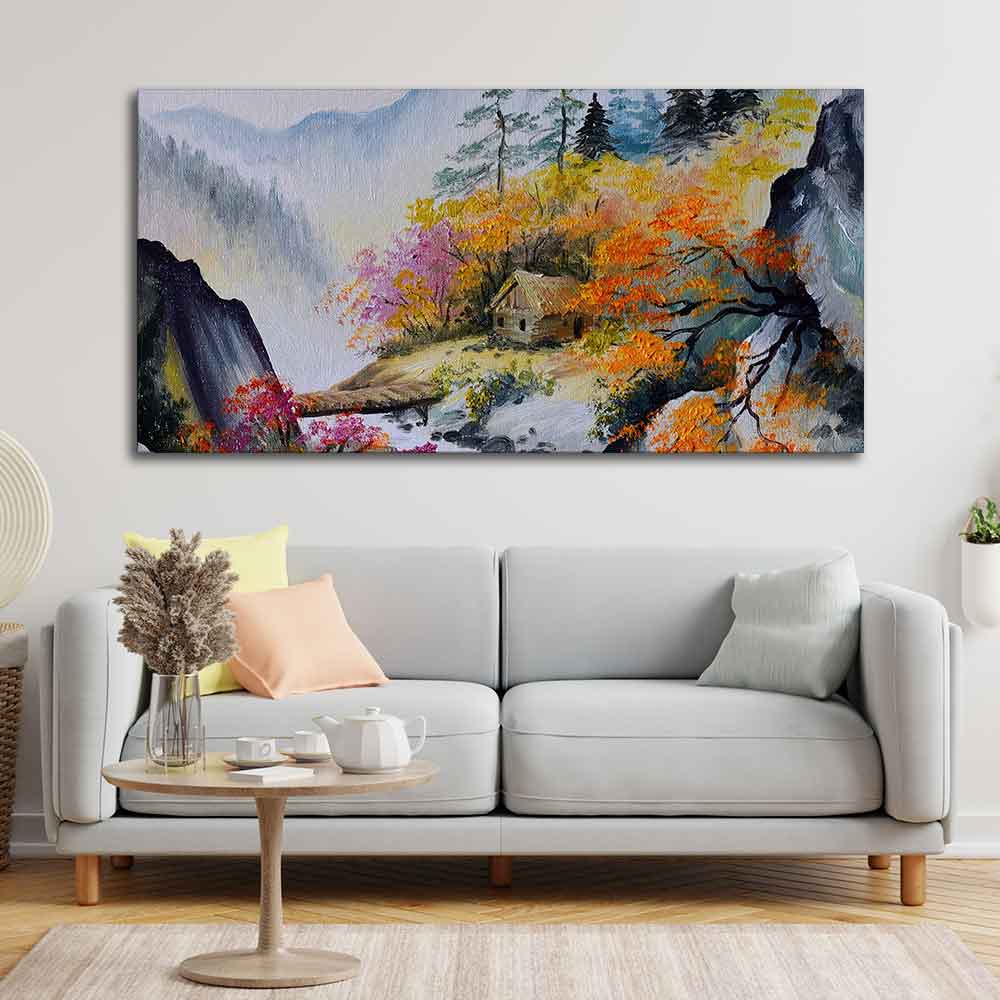 Amazing View Premium Canvas Abstract Wall Painting DECORMANTRA