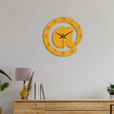 Arroba Logo Designer Wooden Wall Clock - Decor Mantra 